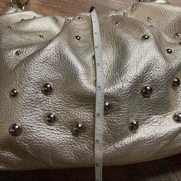 B. Makowsky Beaded Light Gold Tone Satchel EUC - Picture 8 of 11